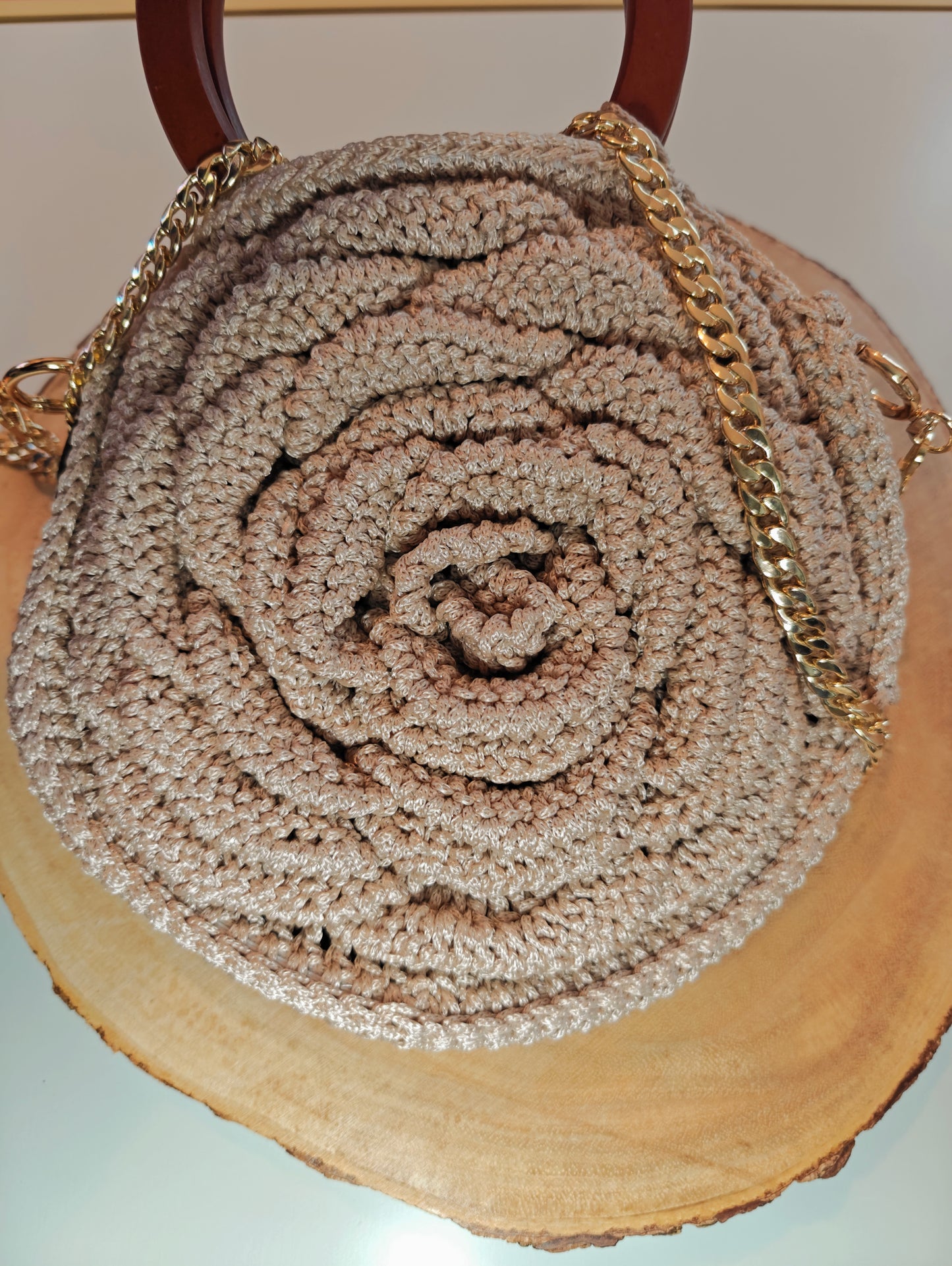 Rosette Floral Crochet Bag
