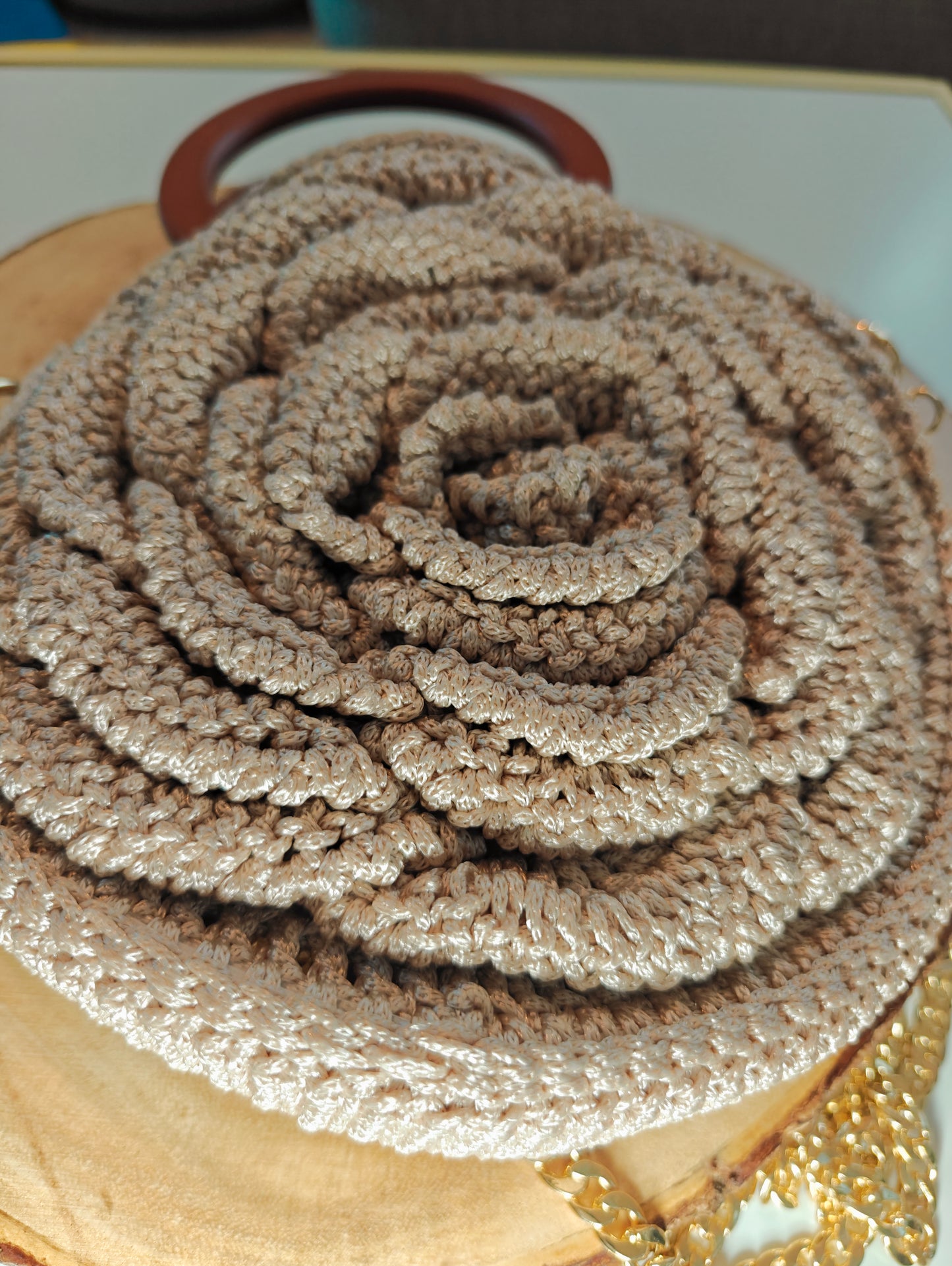 Rosette Floral Crochet Bag