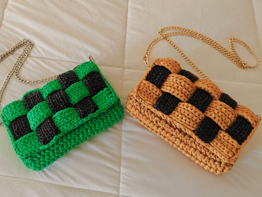 Checkered Crochet Bag