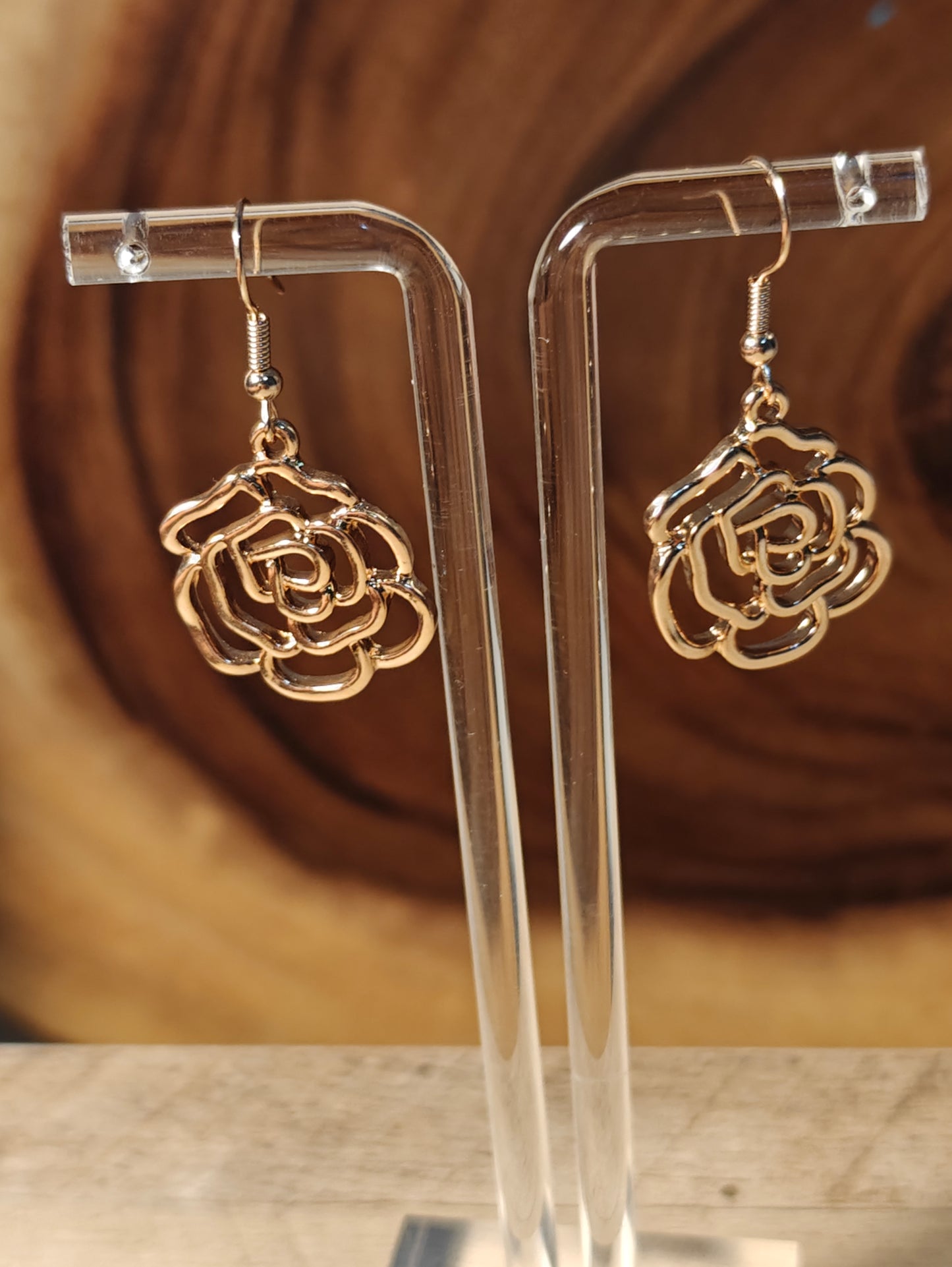Golden Mini Rose Earrings