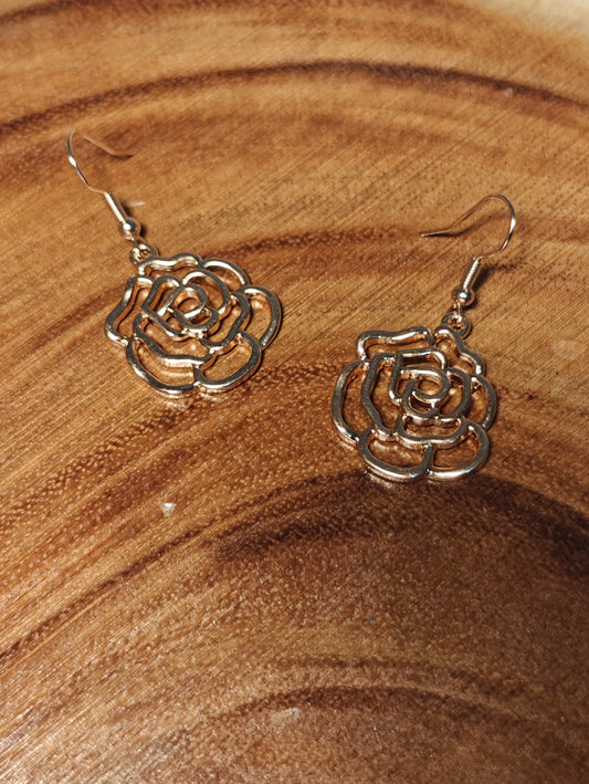 Golden Mini Rose Earrings