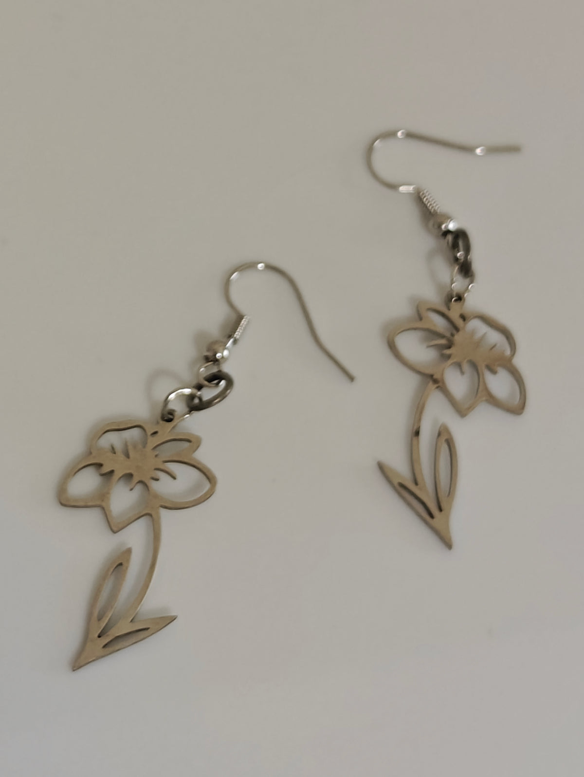 Silver Bloom Floral Dangle Earrings