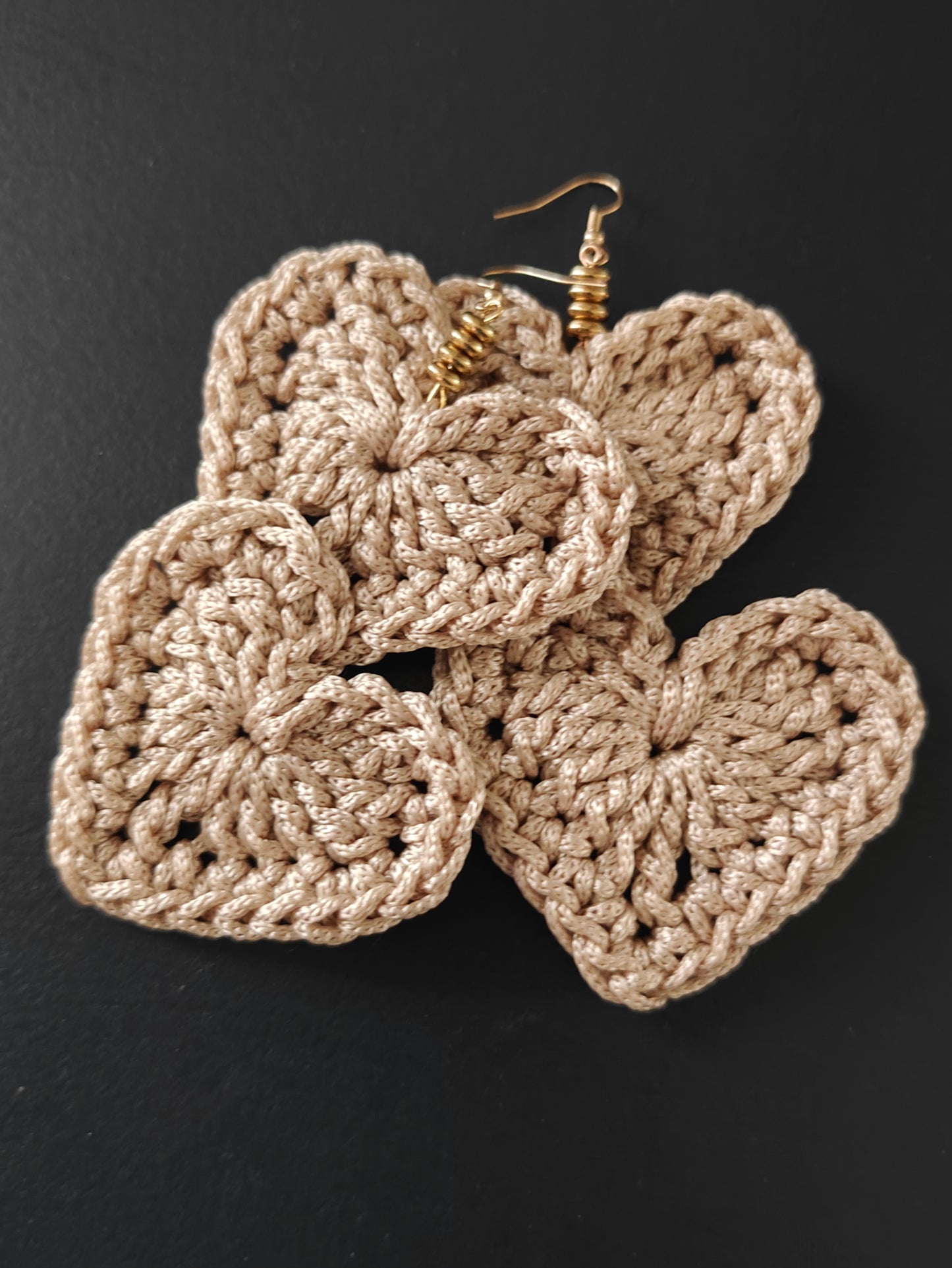 Double Heart Crochet Earrings