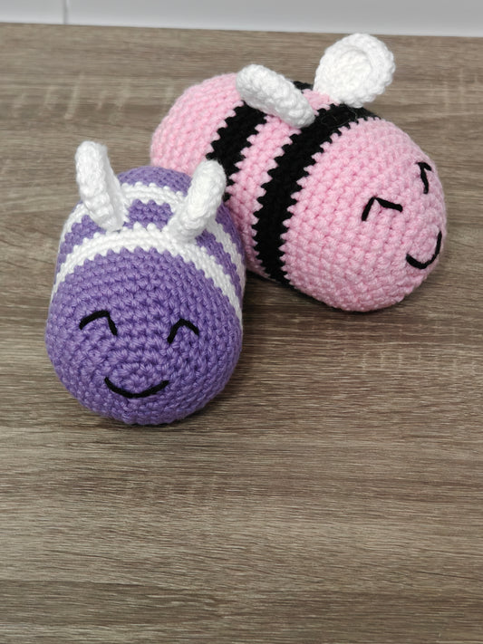 Busy Bee Crochet Amigurumi - Handmade Plush Bee Toy