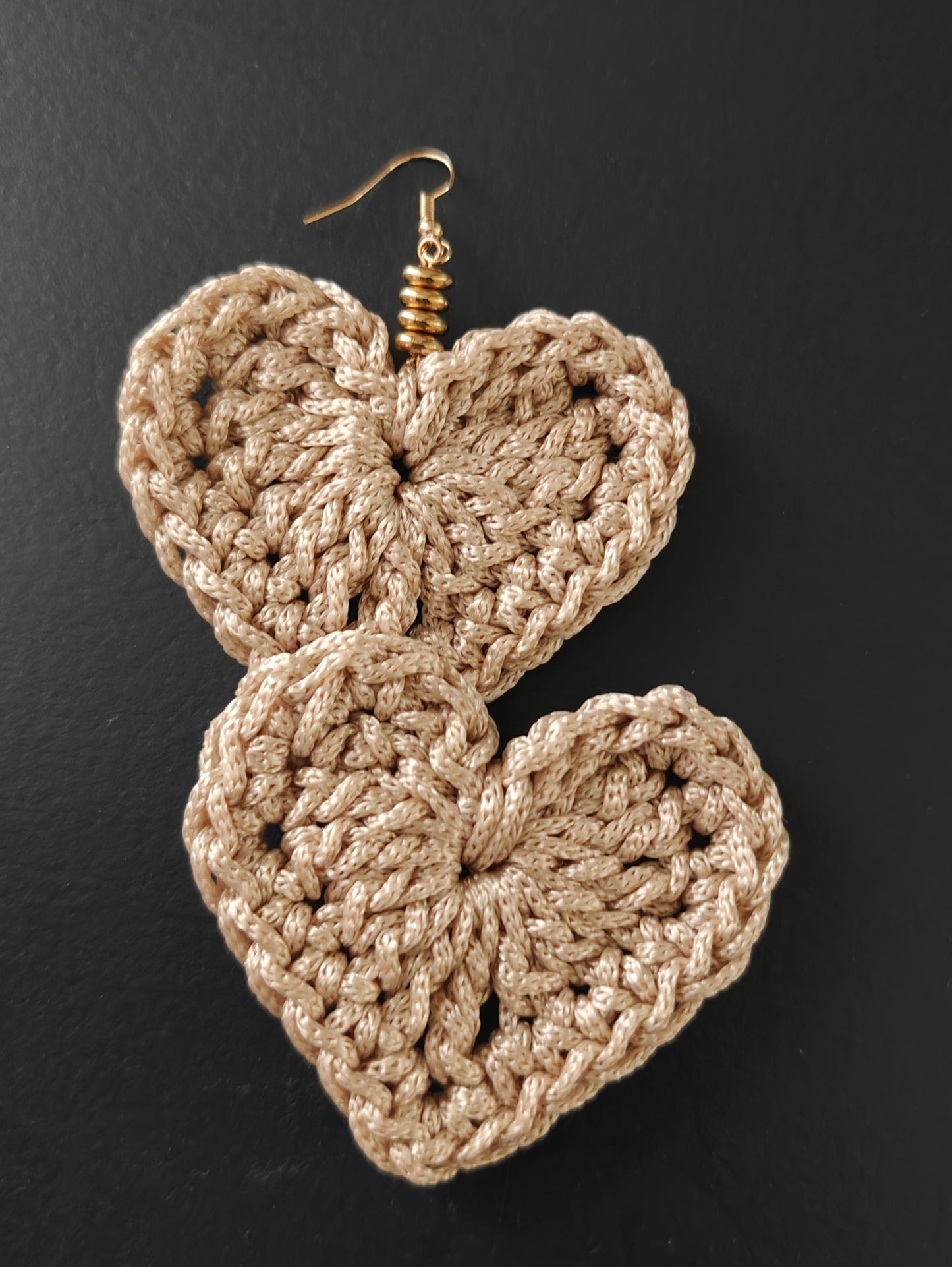 Double Heart Crochet Earrings