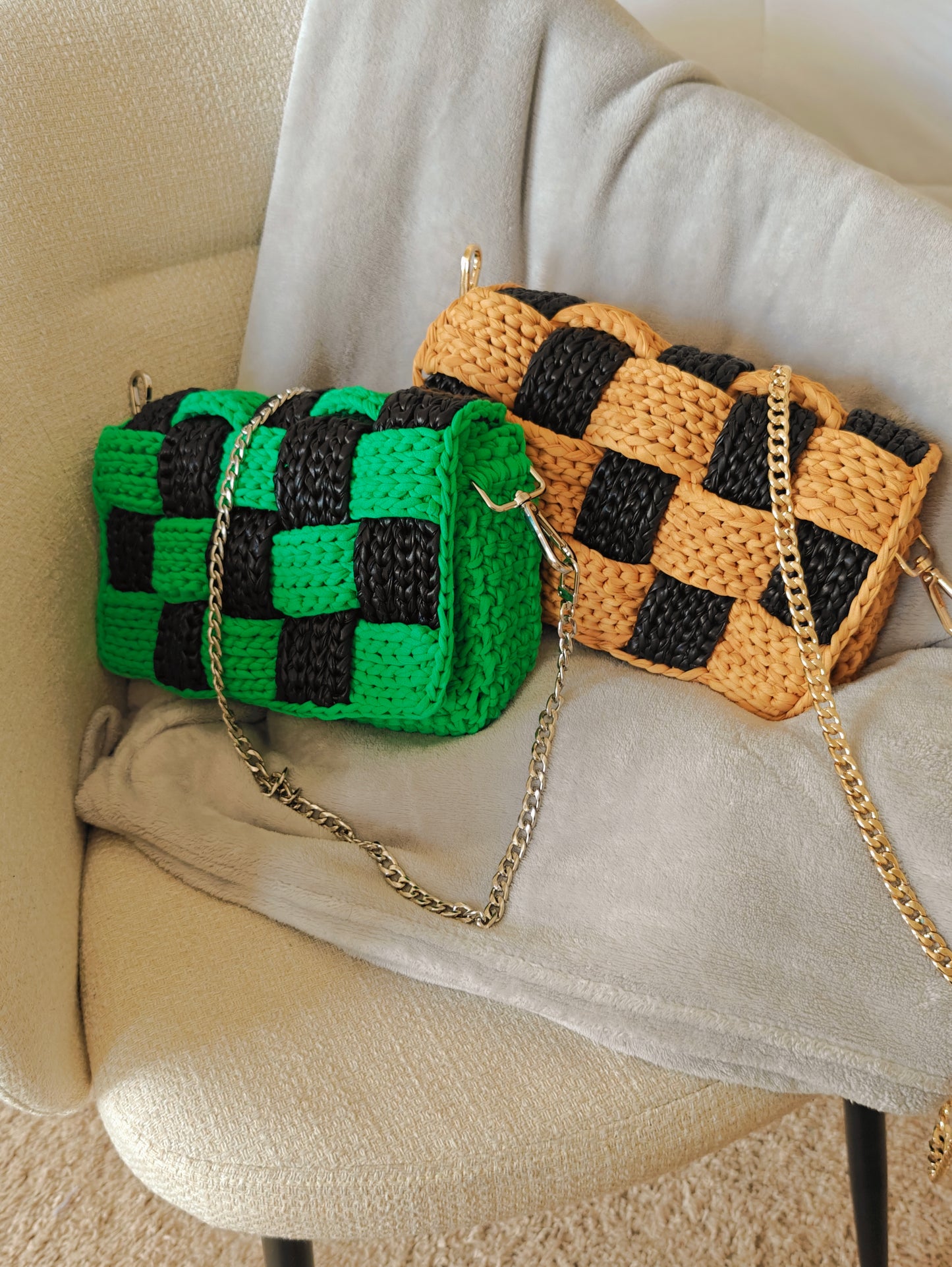 Checkered Crochet Bag