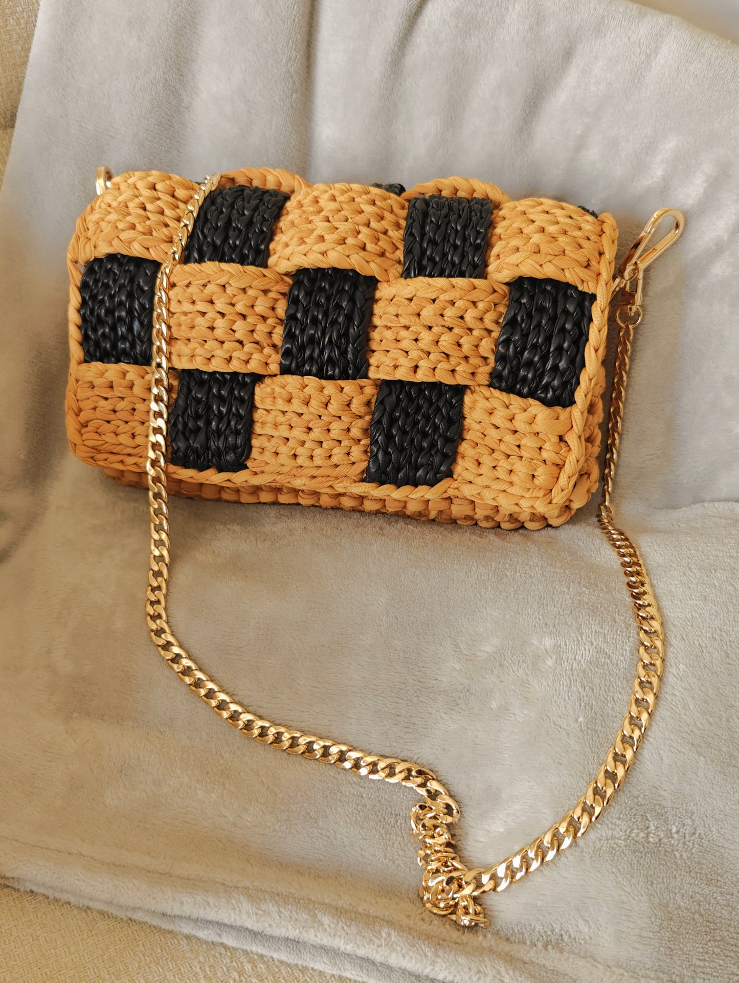 Checkered Crochet Bag