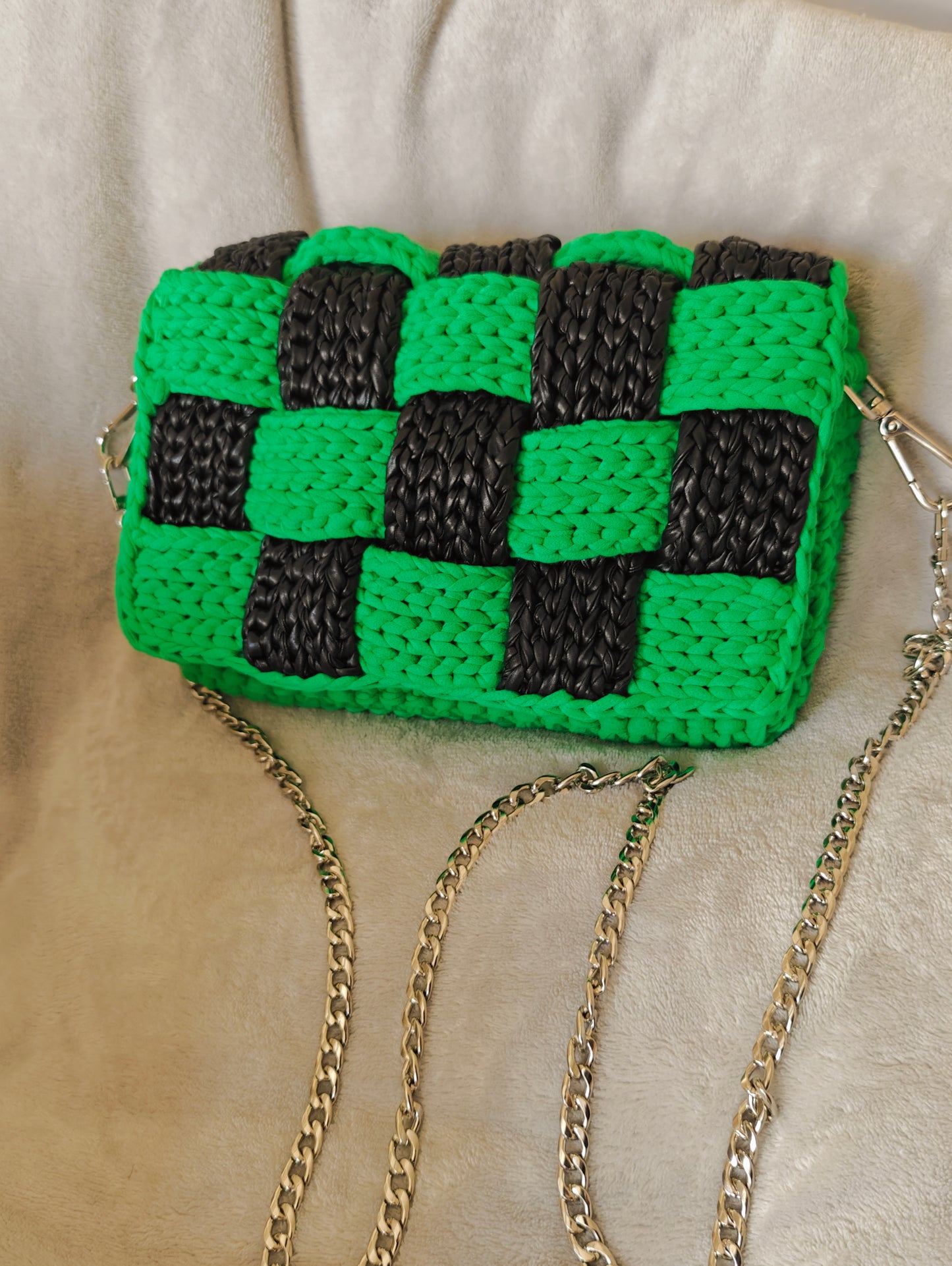 Checkered Crochet Bag