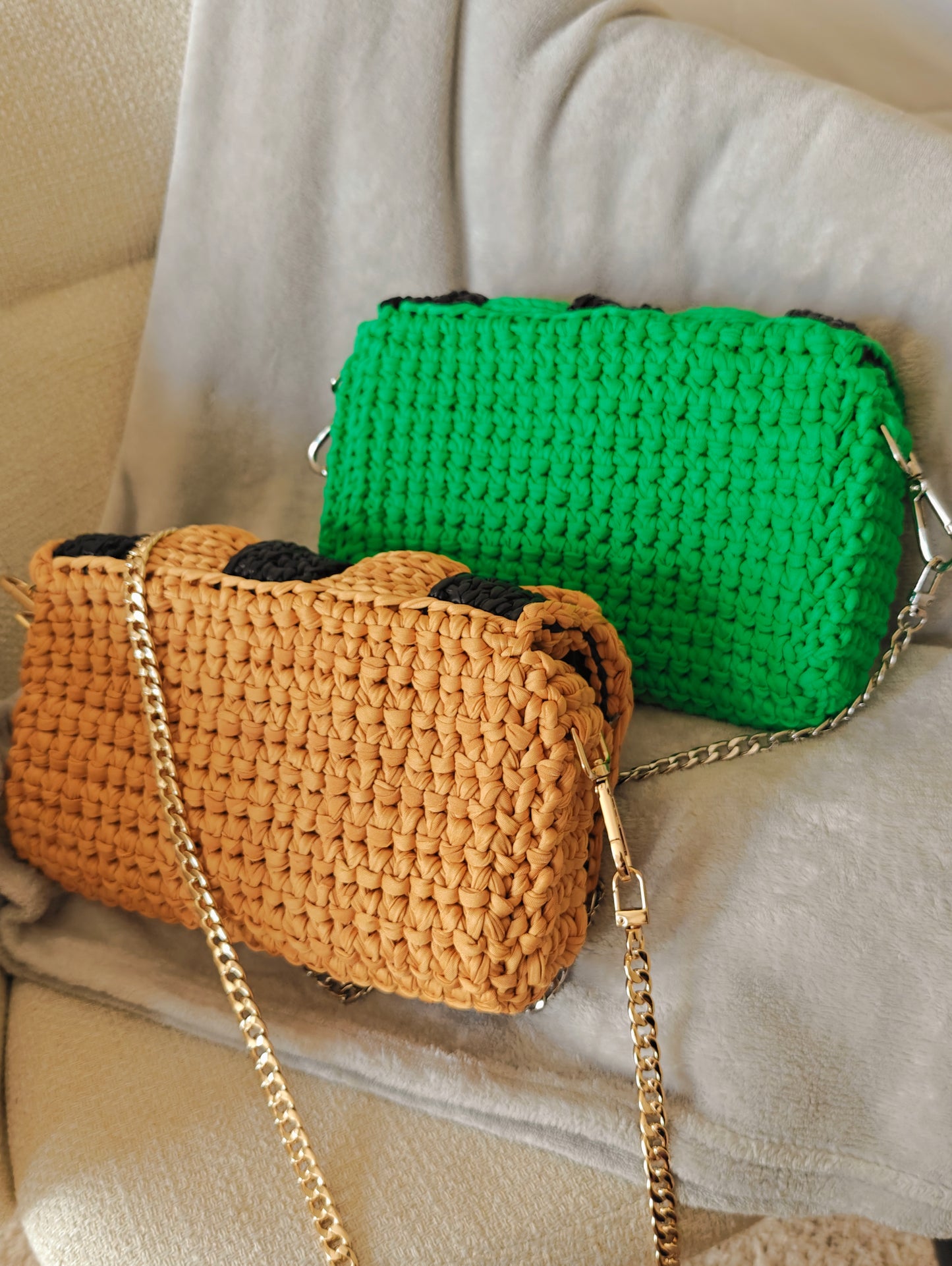 Checkered Crochet Bag