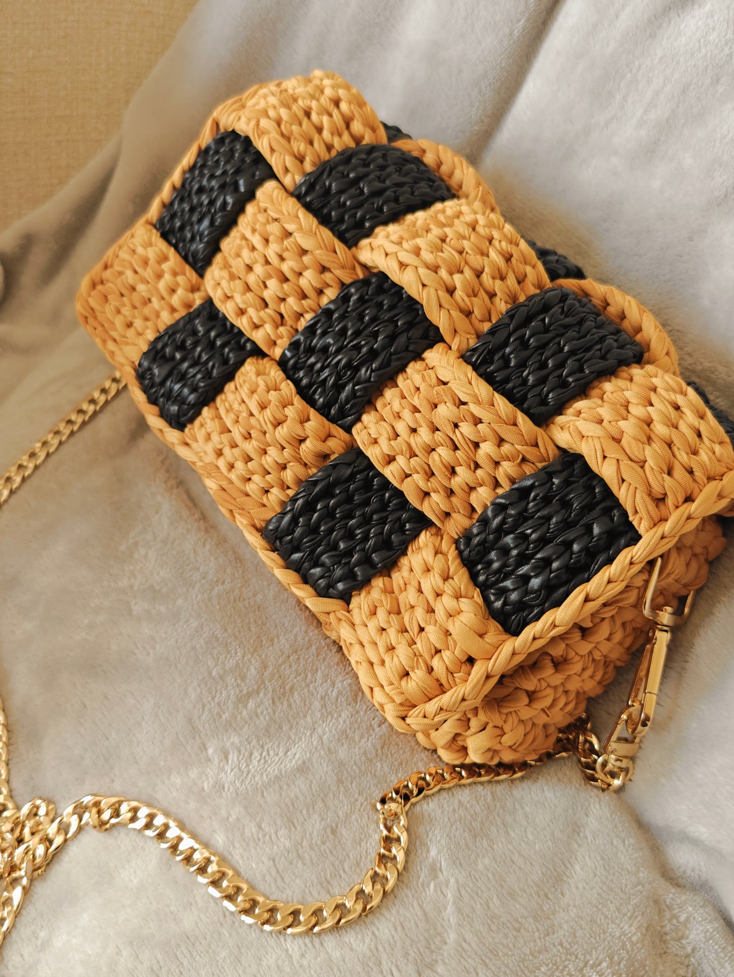 Checkered Crochet Bag