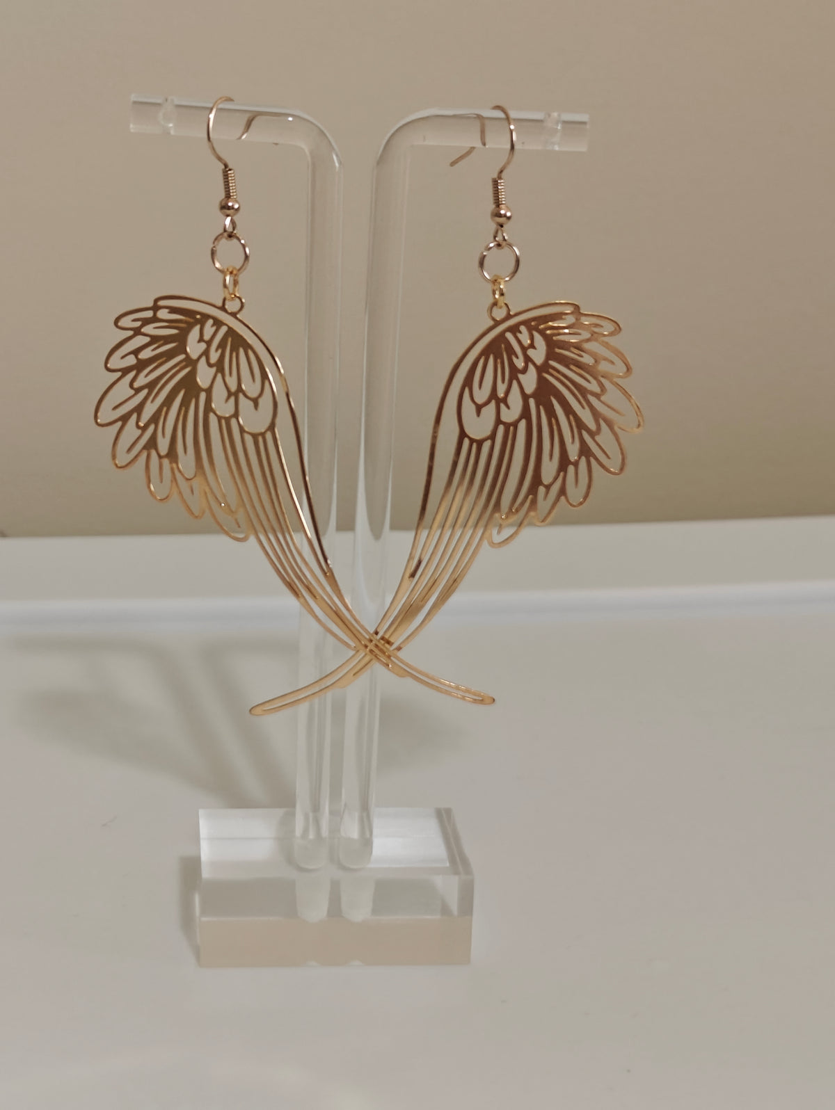 Golden Angel Wing Dangle Earrings