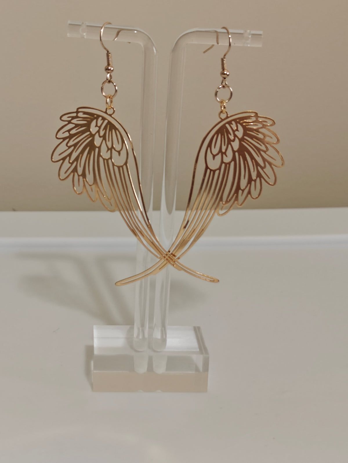 Golden Angel Wing Dangle Earrings