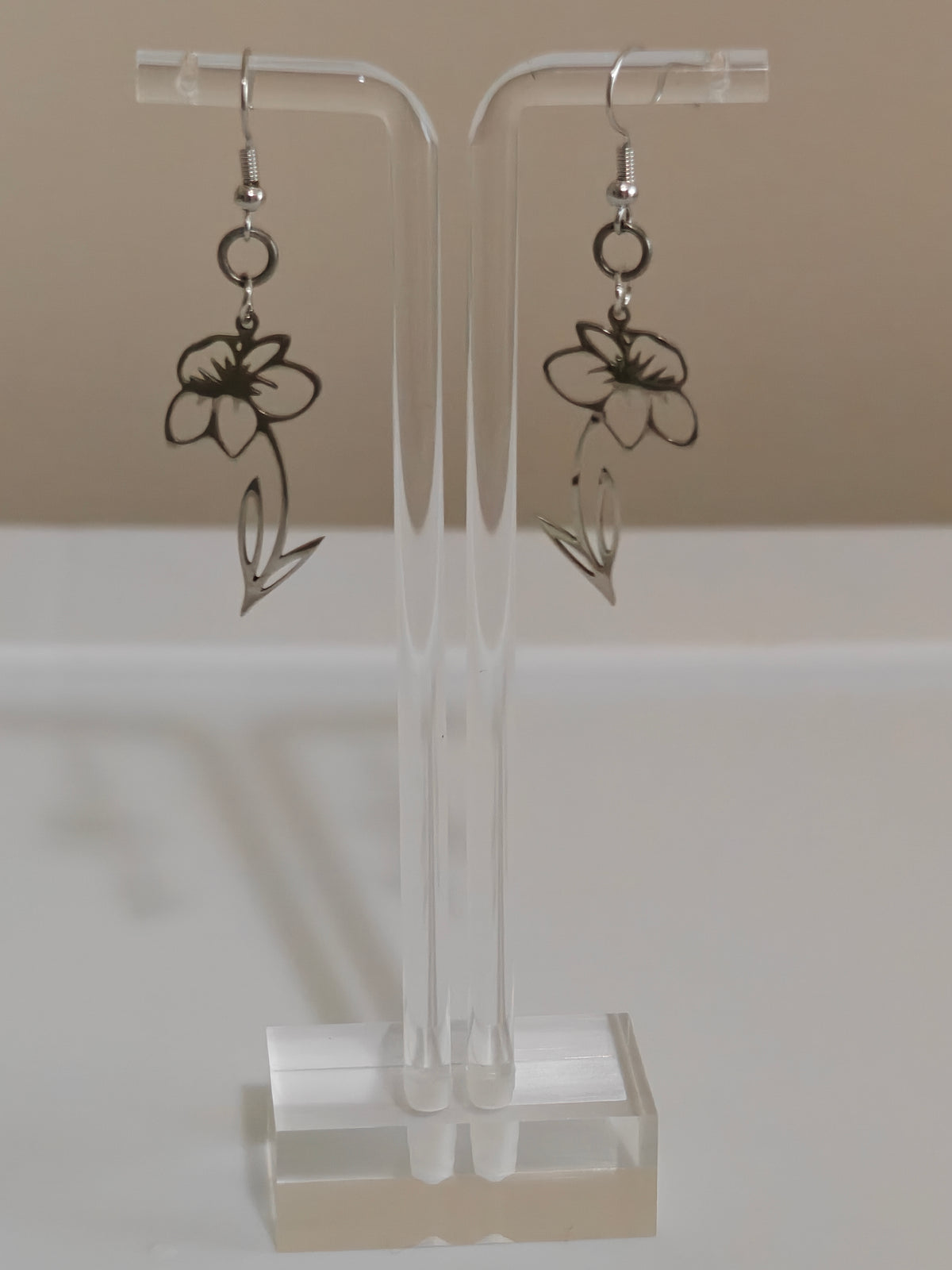 Silver Bloom Floral Dangle Earrings