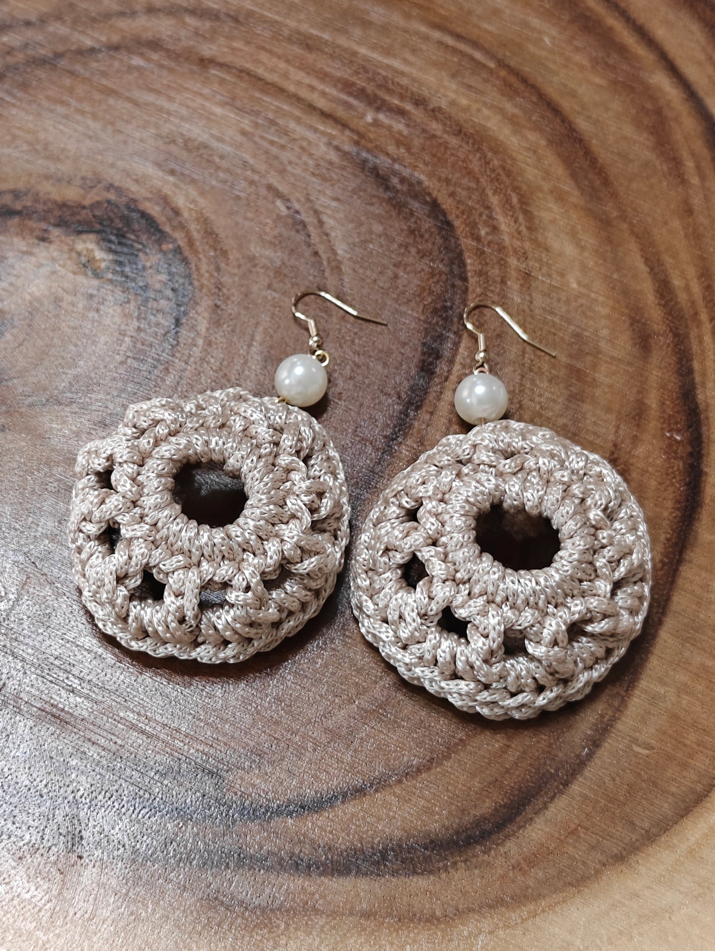 Golden Halo Crochet Earrings