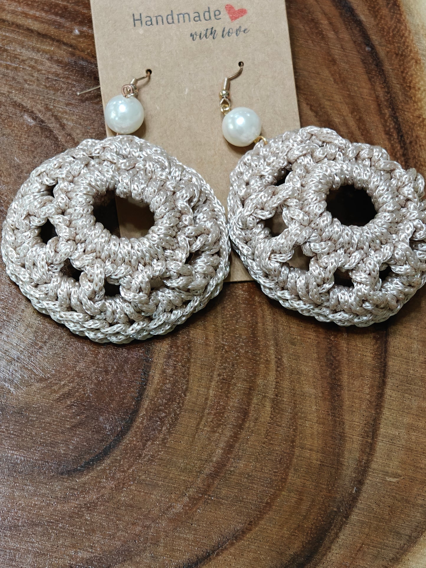 Golden Halo Crochet Earrings