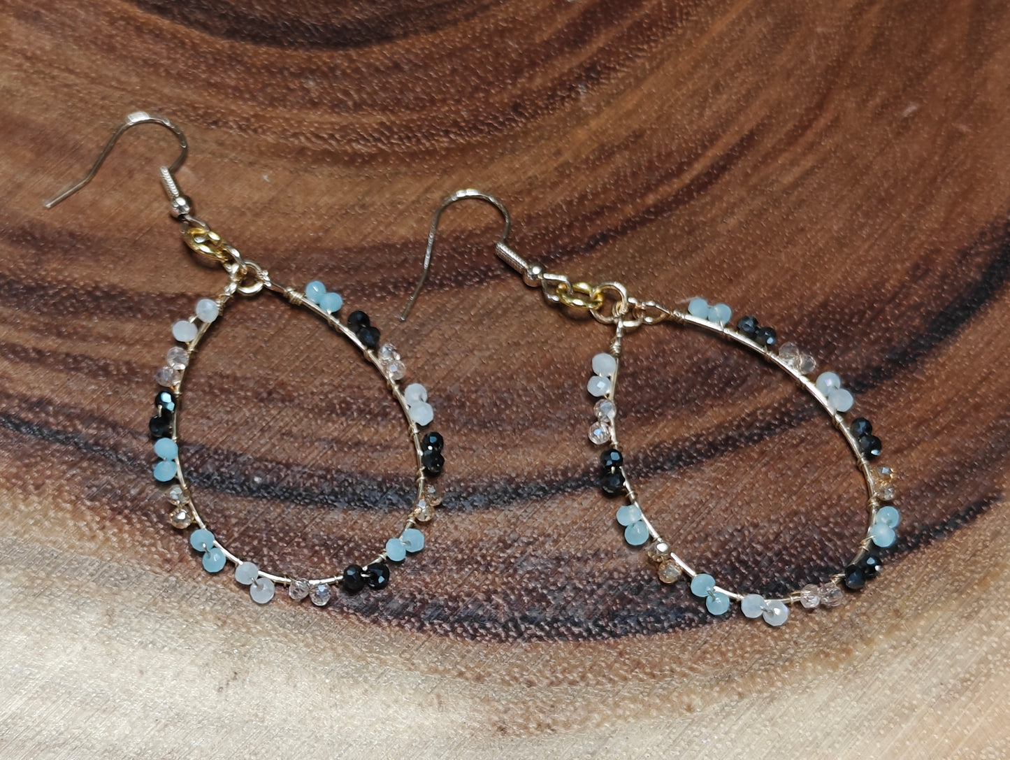 Midnight Meadow Beaded Teardrop Earrings
