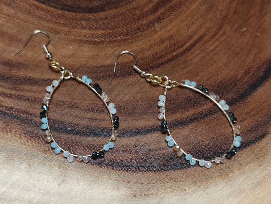 Midnight Meadow Beaded Teardrop Earrings