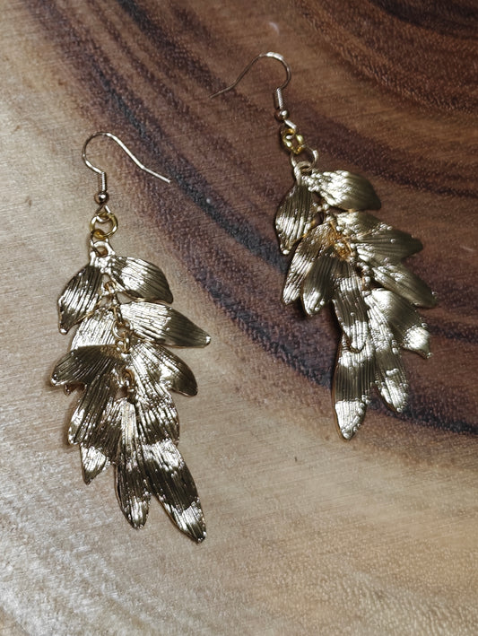 Golden Canopy Leaf Earrings