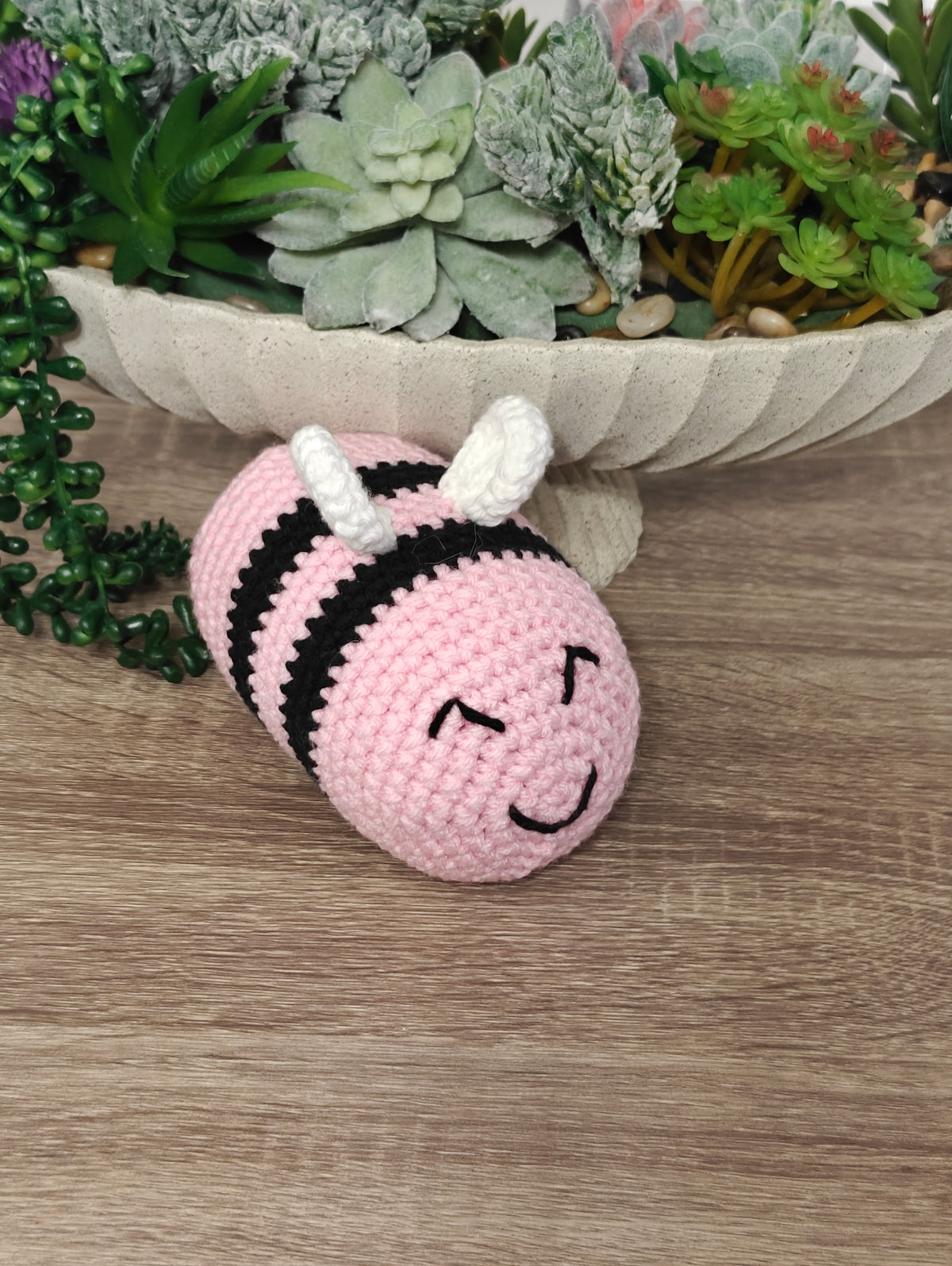 Busy Bee Crochet Amigurumi - Handmade Plush Bee Toy