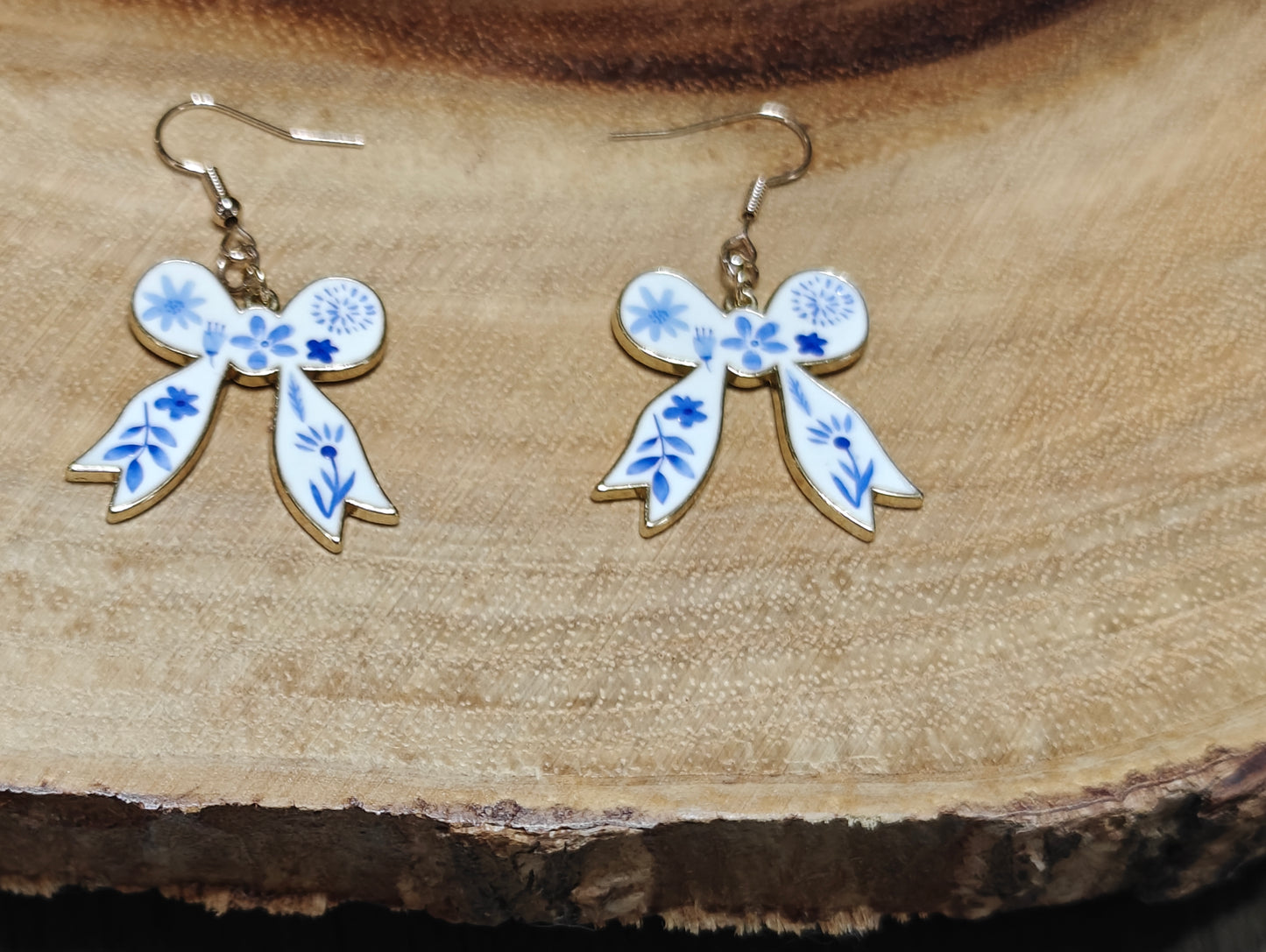 Blue Blossom Bow Earrings