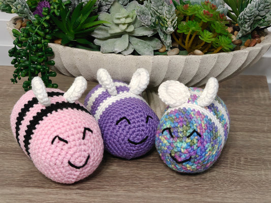 Busy Bee Crochet Amigurumi - Handmade Plush Bee Toy