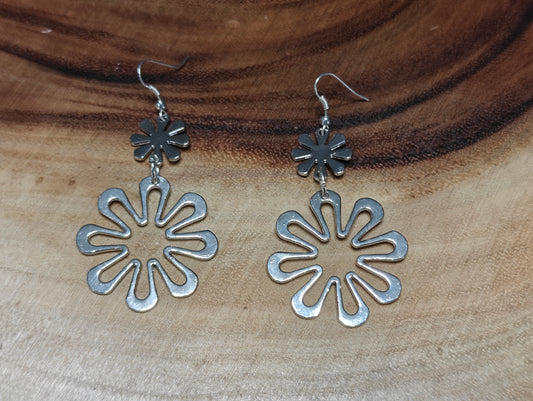 Silver Bloom Statement Earrings