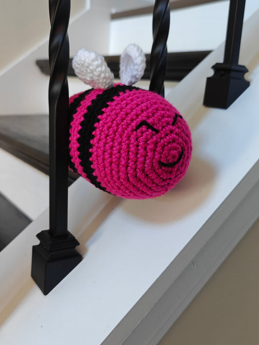 Busy Bee Crochet Amigurumi - Handmade Plush Bee Toy